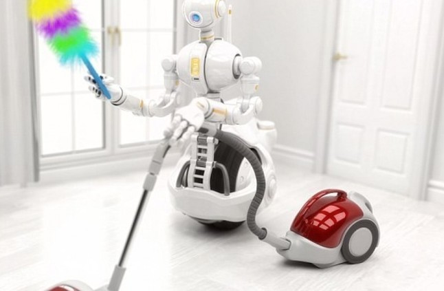 من إستخدامات الروبوت في حياتنا روبوتات تقوم بأعمال تنظيف المنازل