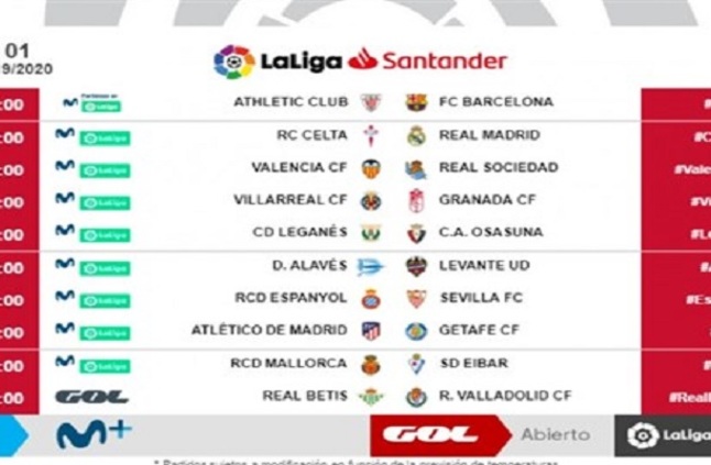 جدول مباريات الدوري الإسباني