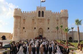 المنطقة الشمالية العسكرية تنظم حفل زفاف جماعى لـ 120 شاب وفتاة صور | أصول مصر