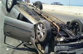 إصابة 6 أشخاص بينهم طفلين في حادث انقلاب سيارة بالصحراوي الغربي في المنيا