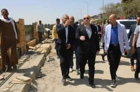 محافظ بني سويف يتفقد أعمال تطوير ورفع كفاءة وتوسعة مدخل مدينة ناصر على الطريق الزراعي