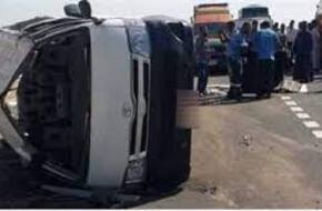 إصابة 11 شخصا إثر حادث تصادم سيارتين في بني سويف