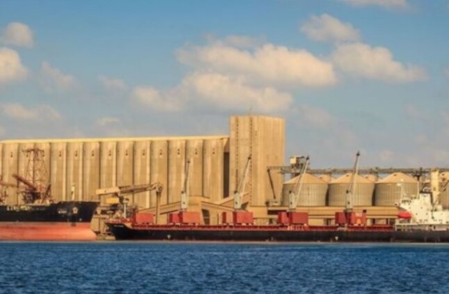 ميناء دمياط يستقبل 63 ألف طن من القمح على متن سفينة قادمة من روسيا