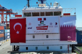 "سفينة الخير" التركية القطرية تنطلق نحو غزة (صورة + فيديو)