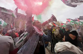 عاجل.. تظاهر الآلاف من حضور مهرجان «يوروفيجن» حاملين علم فلسطين