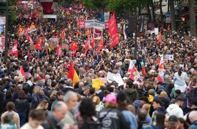 مظاهرات ضد أحزاب اليمين المتطرف في فرنسا
