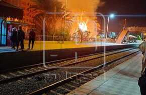 حريق بجوار محطة قطارات بني مزار في المنيا (صور) | المصري اليوم