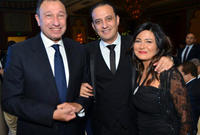 الإعلامي طارق علام وزوجته الإعلامية دينا رامز والكاتبن محمود الخطيب