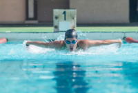 شاركت ياسمين صبري مؤخرا في بطولة الأساتذة للسباحة 
