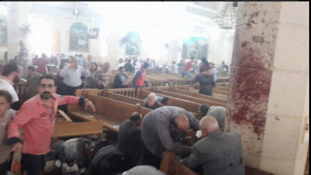أول صور من داخل  كنيسة مارجرجس عقب التفجير
