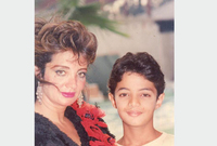 شهيرة مع ابنها عمرو محمود ياسين