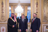 سعد الحريرى والرئيس الفرنسي وولى عهد المملكة 
